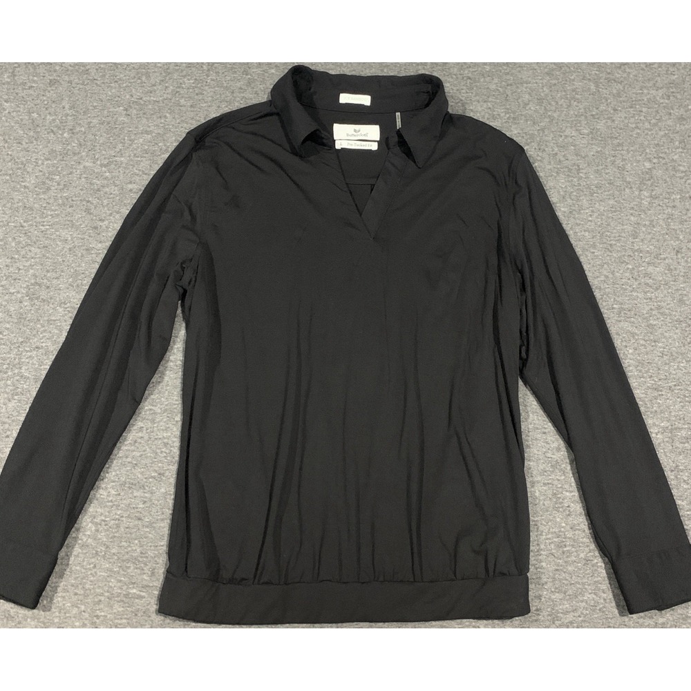 Buttercloth Icy Bamboo Pre-Tuck Fit Women's Long Sleeve Collared Shirt - Size L